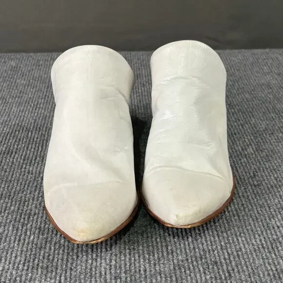 Miz Mooz Heels Women’s 6.5 Amalia Mules Leather Boho Slip On Minimalist White - Picture 2 of 12